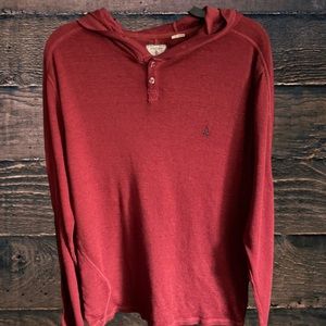 Burgundy/Rust Volcom thermal pullover with hood